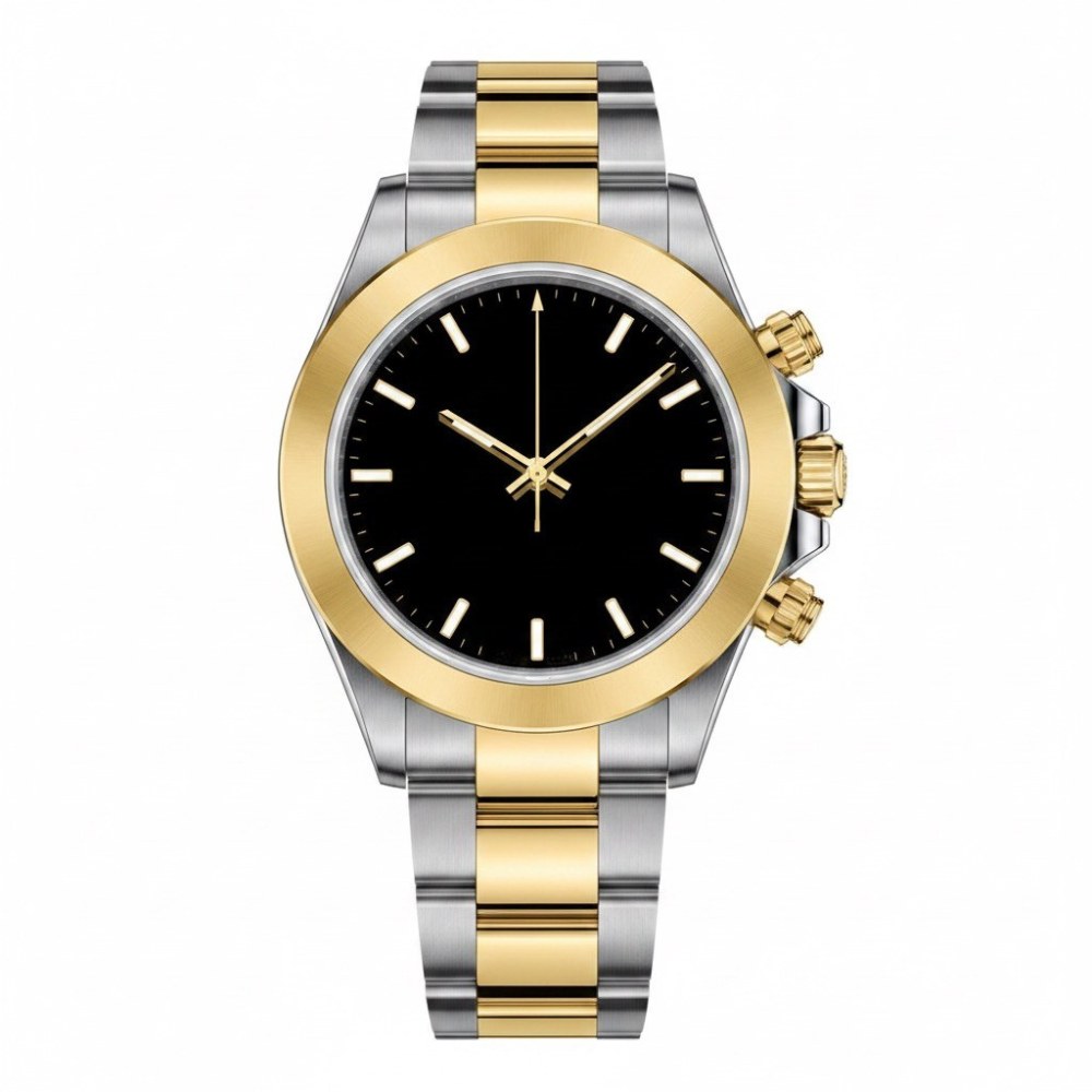 Slim rectangular, full gold, black dial · SF-41