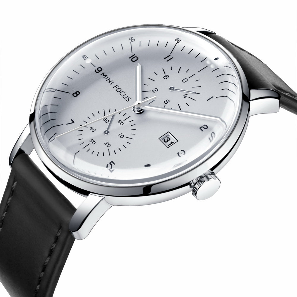 Silver Black Leather