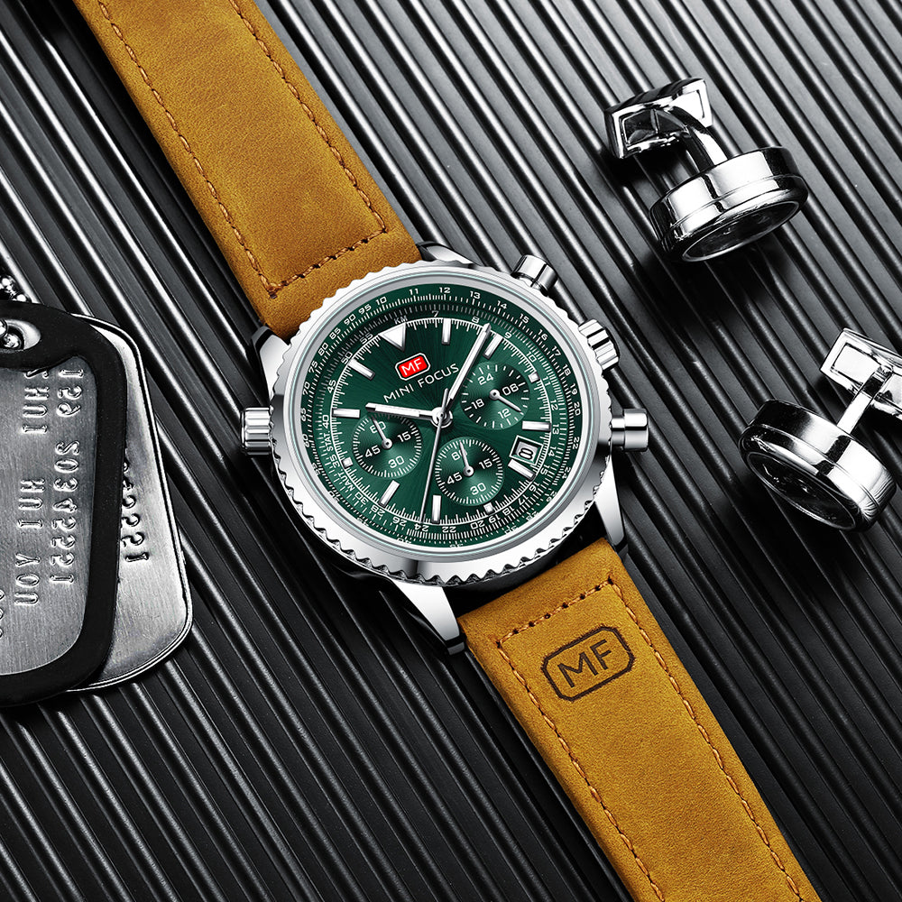 Silver Green Leather