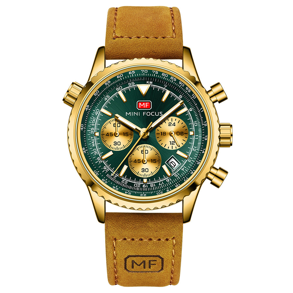 Gold Green Leather