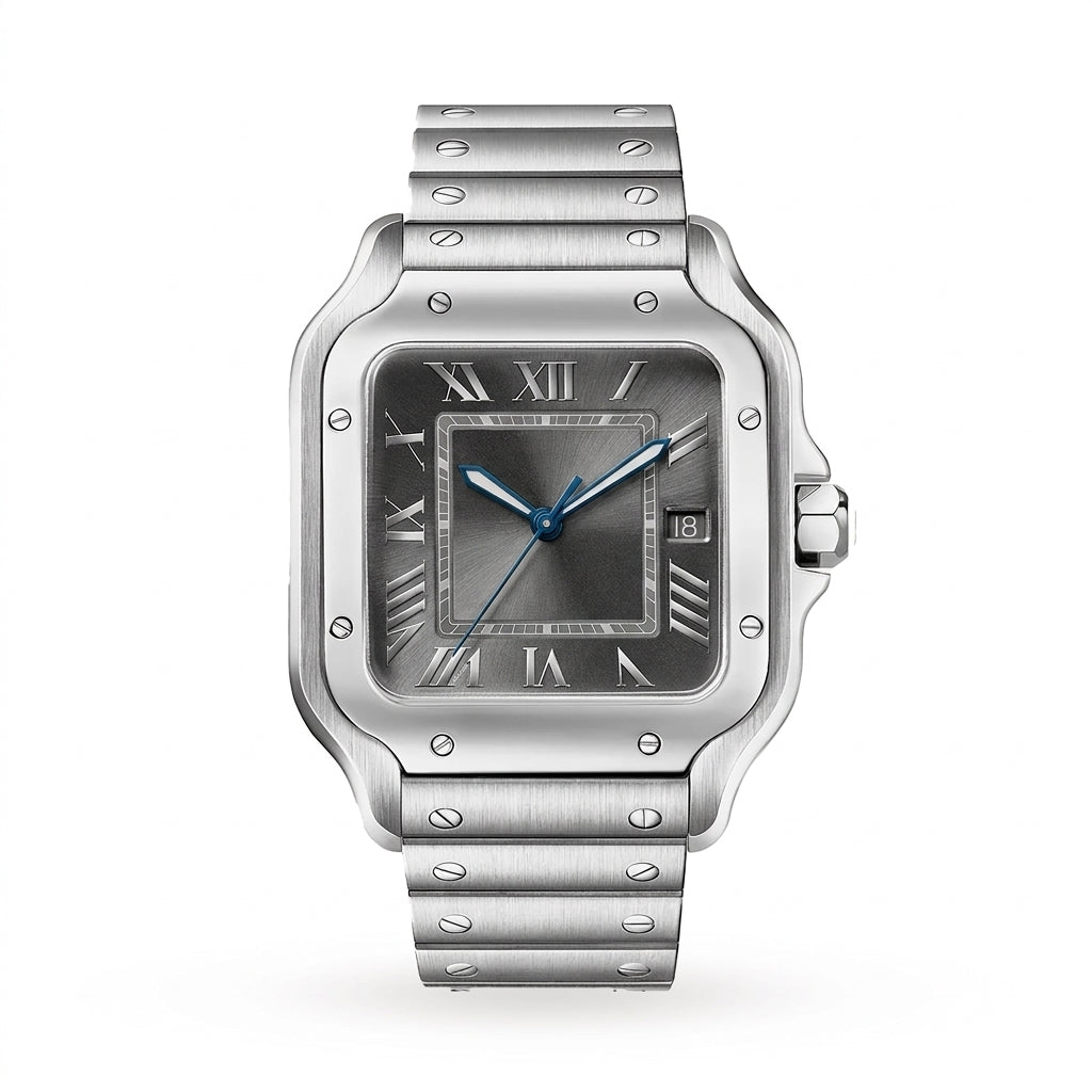 Square Automatic Large - Steel, Grey Dial, Steel Bracelet SF-B2-129