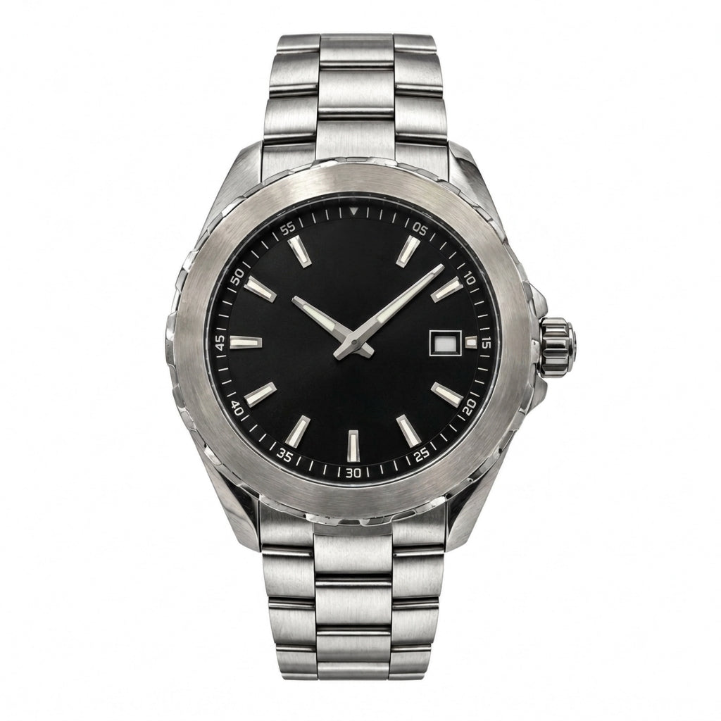 Sport Chronograph Quartz 41 mm - Steel, Black Dial, Steel Bracelet SF-B2-77