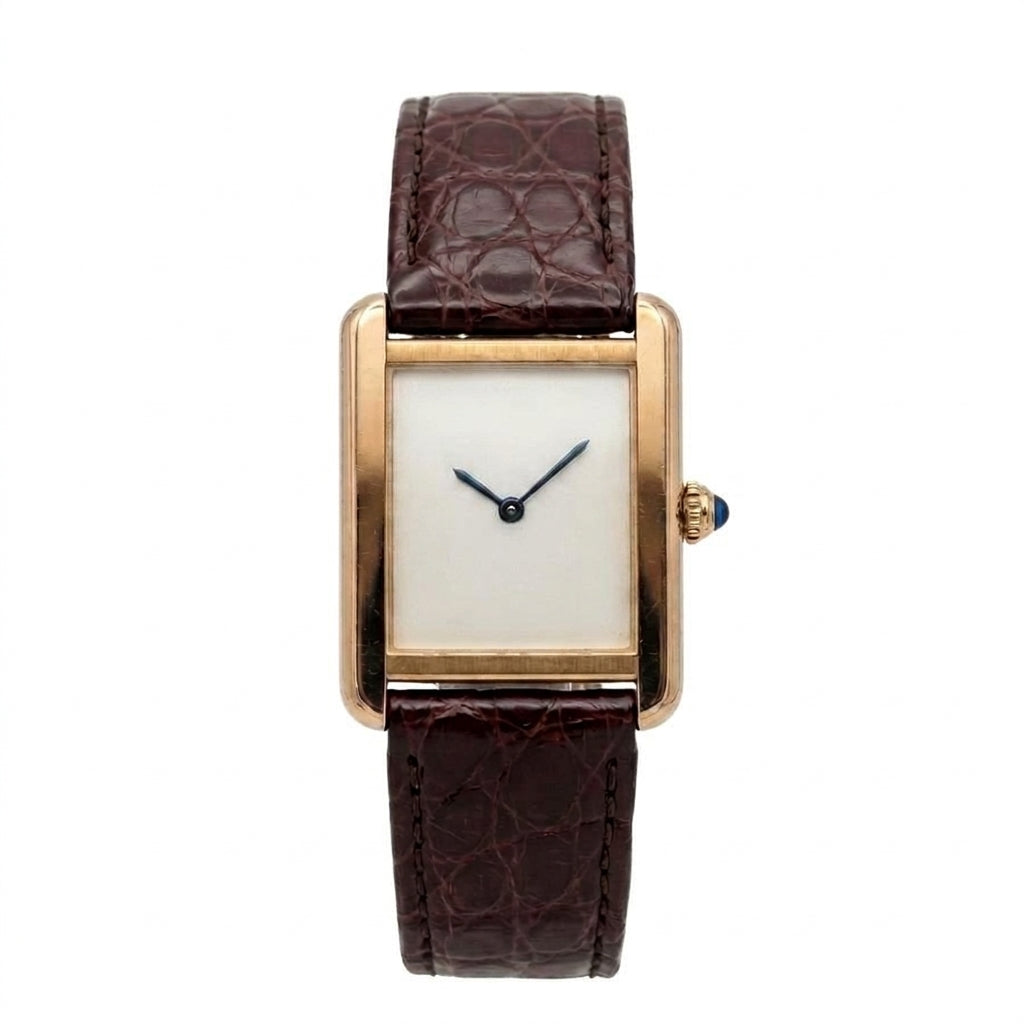 Rectangular Quartz 24 x 31 mm - Rose Gold, White Dial, Brown Leather SF-B2-97