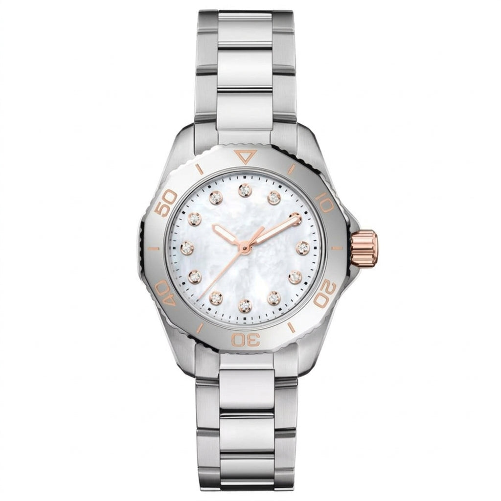 Slim minimalist octagonal, steel, white dial · SF-40